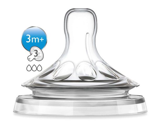 Avent Natural Teat Medium Flow 3M+3H PK2