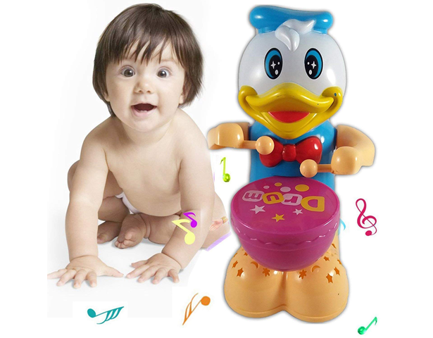 Happy Duck Drummer With Light & Sound