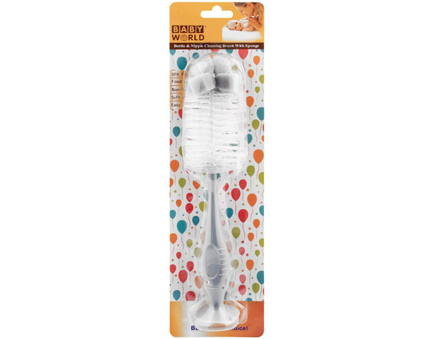 Baby World Bottle & Nipple Brush With Sponge