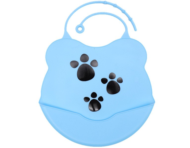 Baby Meal Pocket Silicone Bib Blue