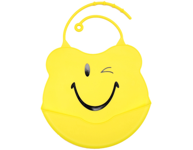 Baby Meal Pocket Silicone Bib Yellow