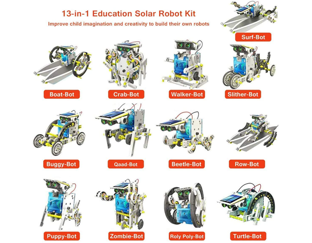 13 In 1 Educational Solar Robot Kit Steam