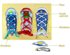 Wooden Shoe Lacing Puzzle Board