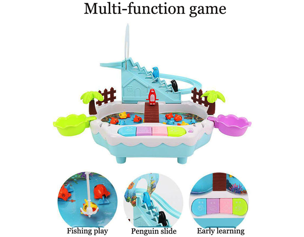 Fishing Game With Penguin Slide