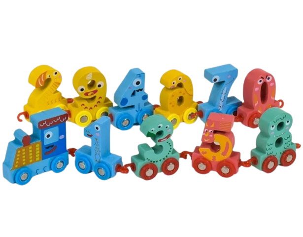 Wooden Digital Small Train 0-9 Number