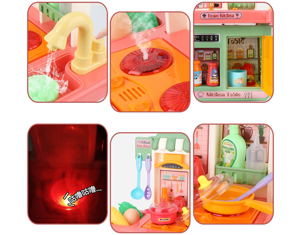 Kids Kitchen Set With Simulation Spray