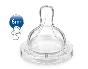 Avent Silicone Teat 6m+ Thick Feed PK2