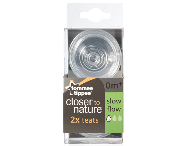 Tommee Tippee Slow Flow Silicone Wide Neck Teat Pk-2