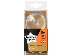 Tommee Tippee Closer to Nature Fast Flow Silicone Wide Neck Teats