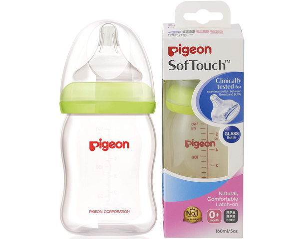 Pigeon Wide Neck Glass Feeding Bottle 160ml – BabyCloset