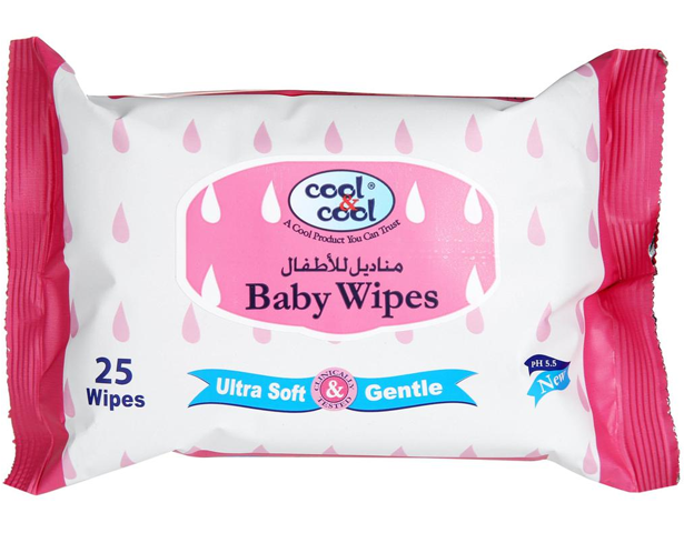 Cool & Cool Baby Wipes 25's -Travel Pack