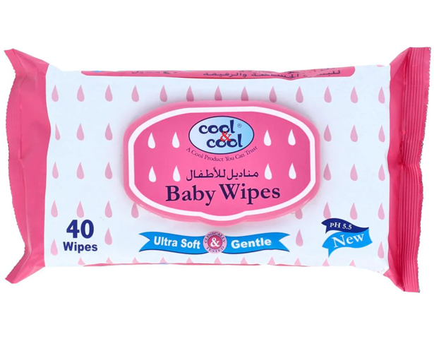 Cool & Cool Baby Wipes - 40Pcs