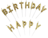 Happy Birthday Metallic Letter Candle Cake Topper