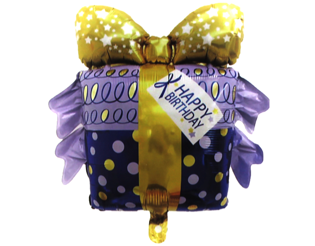Happy Birthday Gift-Shaped Foil Balloon