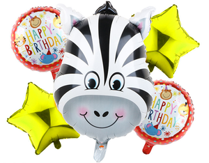 Foil Balloons Zoo Theme 5Pcs