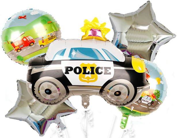Foil Balloons Police Theme 5Pcs