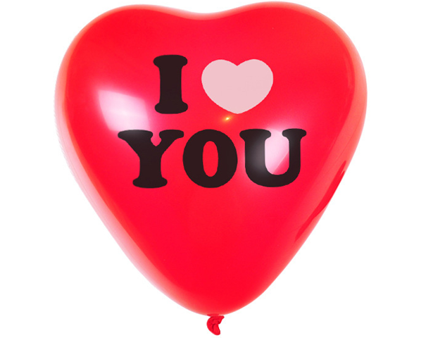 Red Balloons With 'I Love(Heart) You'