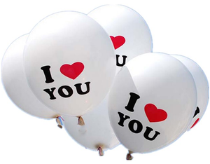 White Balloons With 'I Love(Heart) You'