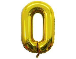 Golden Foil Balloon Number 0