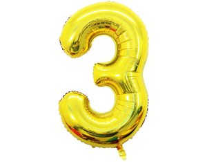 Golden Foil Balloon Number 3