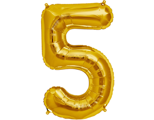 Golden Foil Balloon Number 5