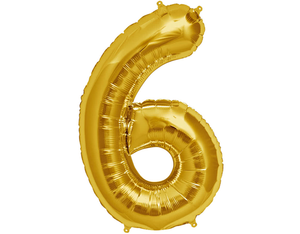 Golden Foil Balloon Number 6