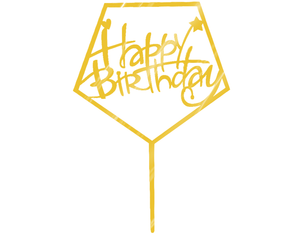 Happy Birthday Cake Topper - Heart Star