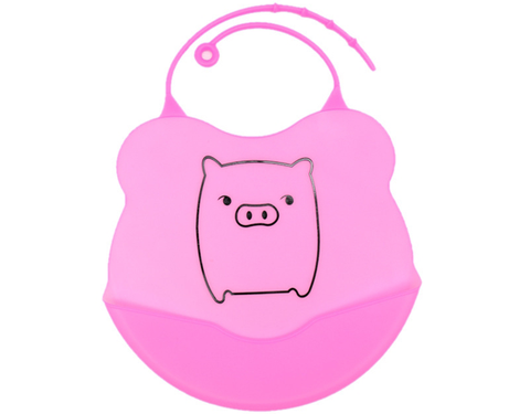 Baby Meal Pocket Silicone Bib Pink