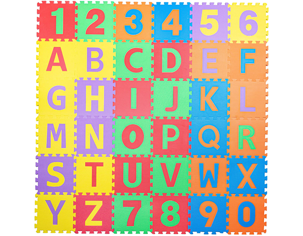 Alphabet and number foam top play mat