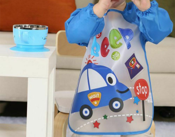 Plastic baby hot sale bibs with sleeves