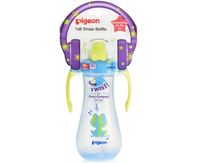 Pigeon Tall Straw Bottle Blue