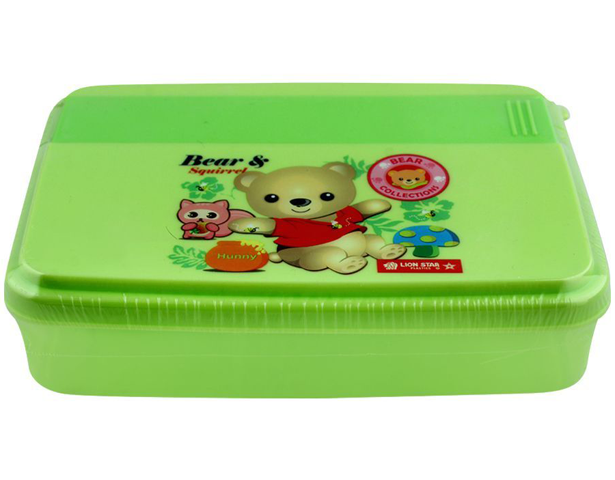 Lion Star Bear & Squirrel Lunch Box -Green