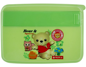 Lion Star Bear & Squirrel Lunch Box -Green