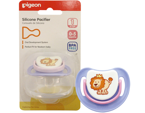 Pigeon Baby Silicone Pacifier Step 1 Lion Purple