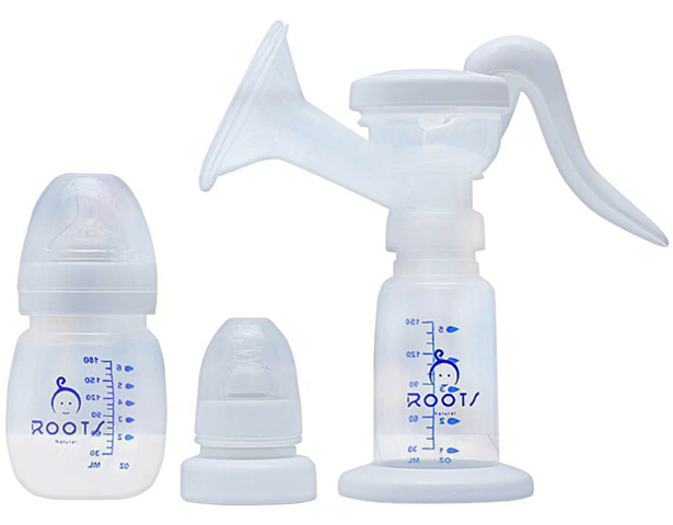 Roots Natural Manual Breast Pump With Twin Bottle
