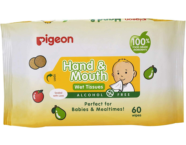 Pigeon Hand and Mouth Wipes 60S