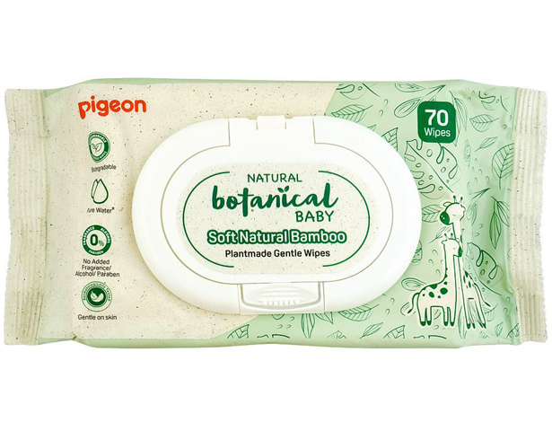 Pigeon Natural Bambo Plant Made Gentle Wipes