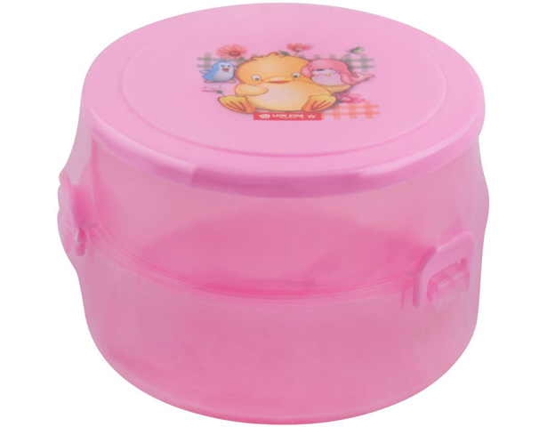 Lion Star Round Pop Lunch Box -Pink