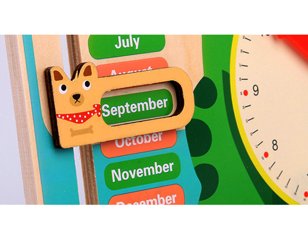 Multi functional Wooden Calendar Clock