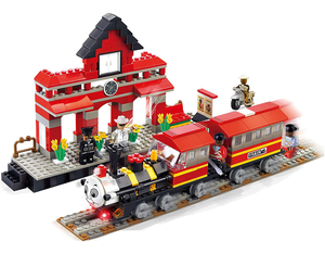 Train Station City 3D Building Blocks