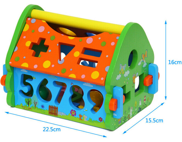 3D House Wooden Number Sorting Toy