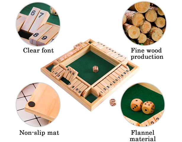 Wooden Number Dice Board Game
