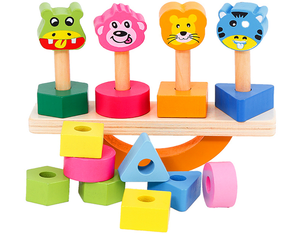 Wooden Cartoon Balancing Blocks