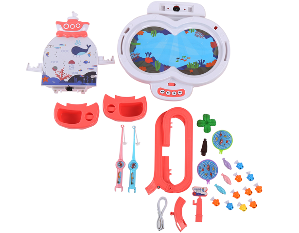 Colorful Music Fishing Game Parent-child Rotating Fishing Toy For