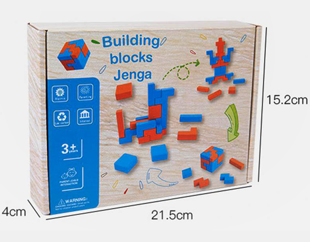 Wooden 3D Puzzle Cube Block