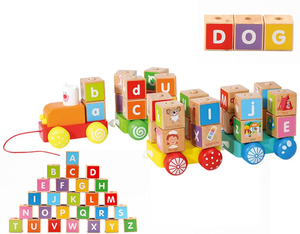 Wooden Cartoon Alphabet Car