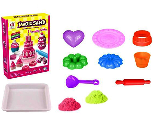 Kinetic Sand With Cake Moulds