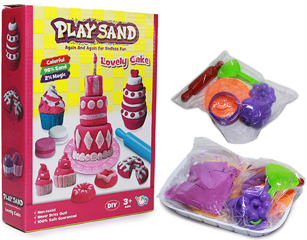 Kinetic Sand With Cake Moulds