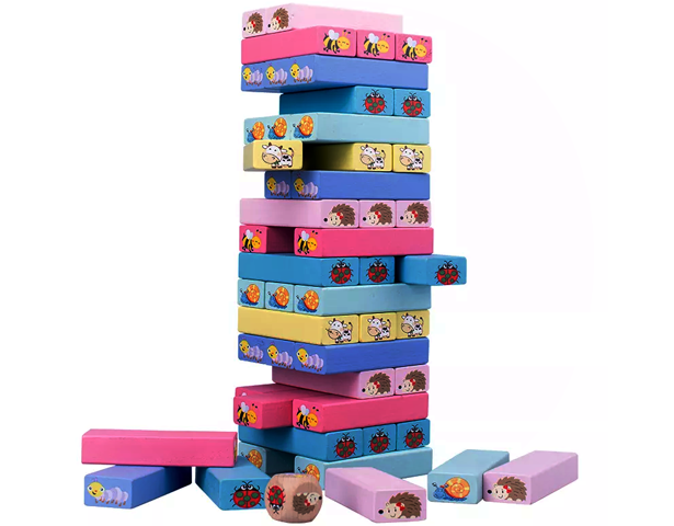 Colorful Wooden Animal Jenga