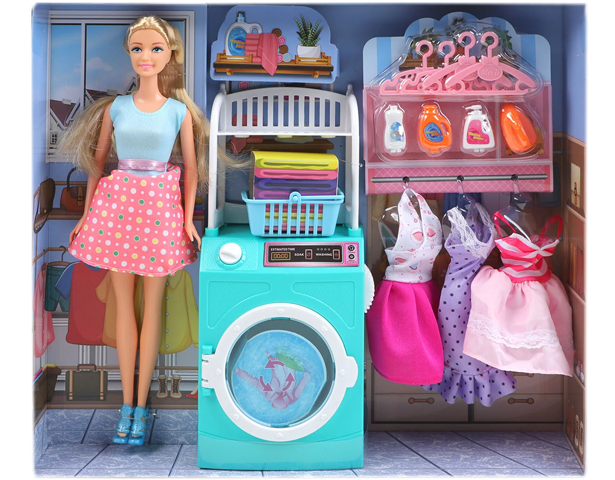 Laundry Doll With Washing Machine